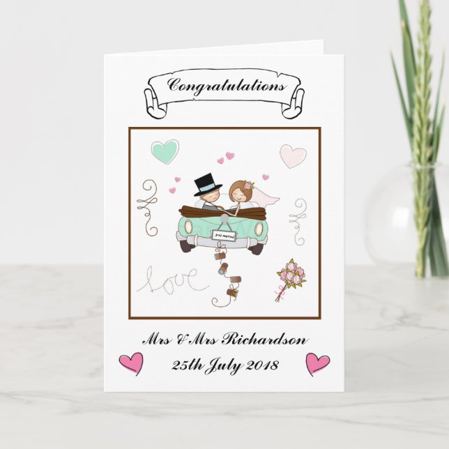 Personalisierte Hochzeitkarte Karte (Vorderseite)