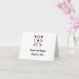 Personalisierte Hochzeitkarten mit Namen und Daten Karte