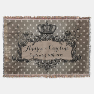 Personalisierte Hochzeitkönigskrone auf Dots Throw Decke