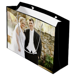 Personalisierte Hochzeits-BrautVerlobungs-Foto Große Geschenktüte
