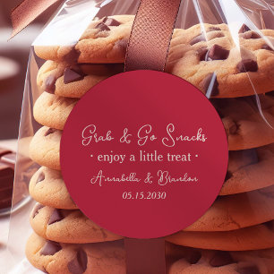 Personalisierte Hochzeits-Cookie-Geschenktüte Runder Aufkleber