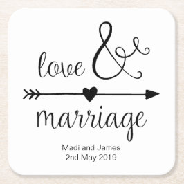 Personalisierte Hochzeits-Untersetzer Rechteckiger Pappuntersetzer