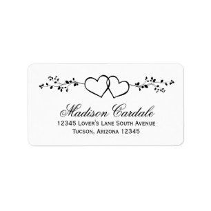 Personalisierte Hochzeitsadressen mit Doppelherzen Adressaufkleber