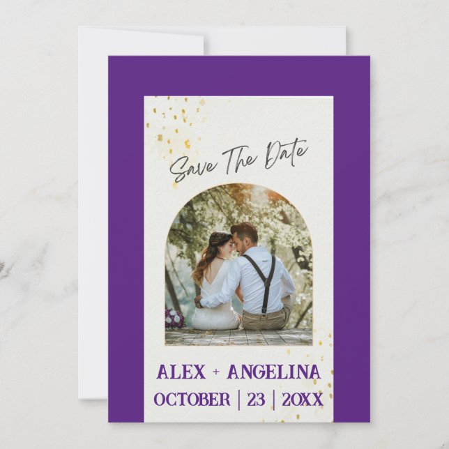 Personalisierte Hochzeitsankündigung mit Ihrer ein Save The Date (Vorderseite)