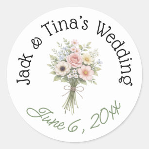 Personalisierte Hochzeitsaufkleber Runder Aufkleber