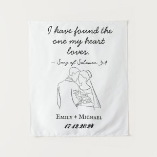 Personalisierte Hochzeitsband Wandteppich