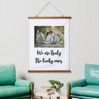 Personalisierte Hochzeitsbild Wandteppich Mit Holzrahmen