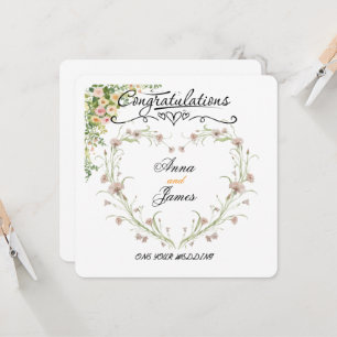 Personalisierte Hochzeitsblumenkarte   Neu Vermähl Einladung