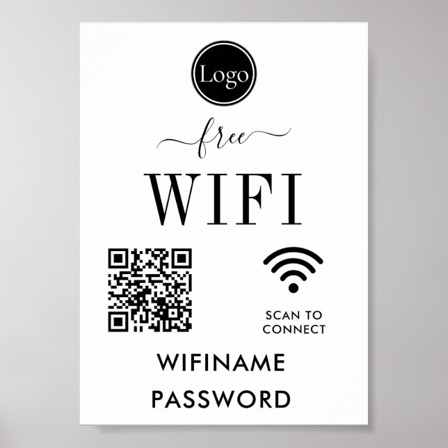 Personalisierte Hochzeitsdekoration WiFi-Zeichen Poster (Vorne)