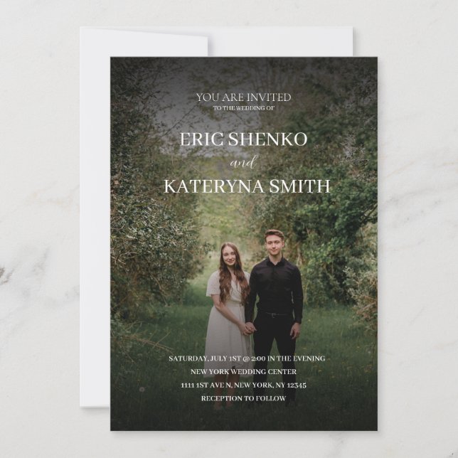 Personalisierte Hochzeitseinladung mit Paarfoto Einladung (Vorderseite)