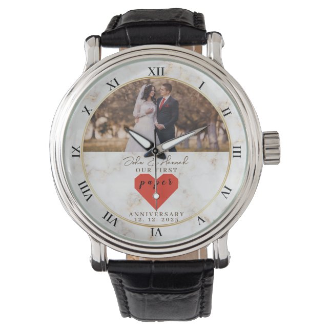 personalisierte Hochzeitsfeier Armbanduhr (Vorderseite)