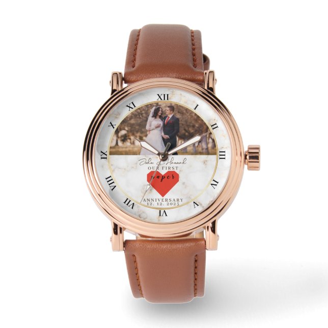 personalisierte Hochzeitsfeier Armbanduhr (Vorderseite)