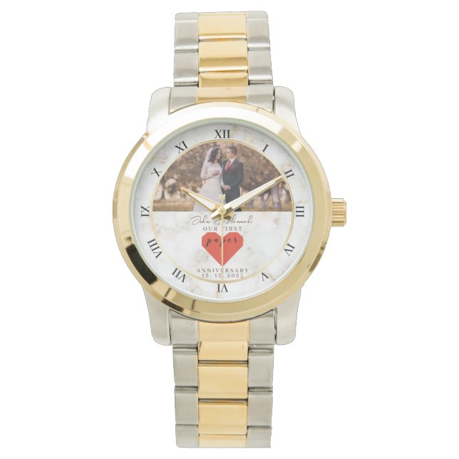 personalisierte Hochzeitsfeier Armbanduhr (Vorderseite)