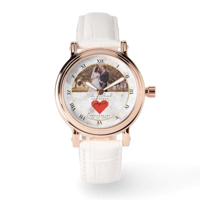 personalisierte Hochzeitsfeier Armbanduhr (Vorderseite)