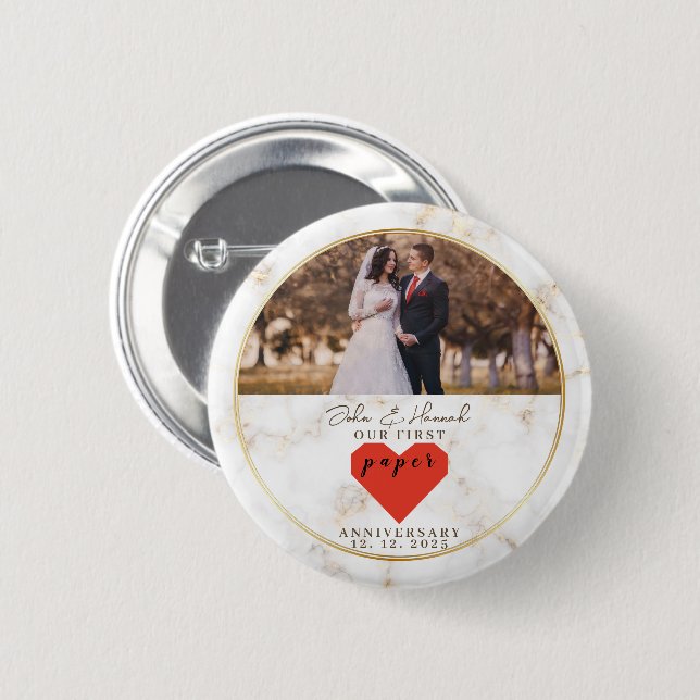 personalisierte Hochzeitsfeier Button (Vorne & Hinten)
