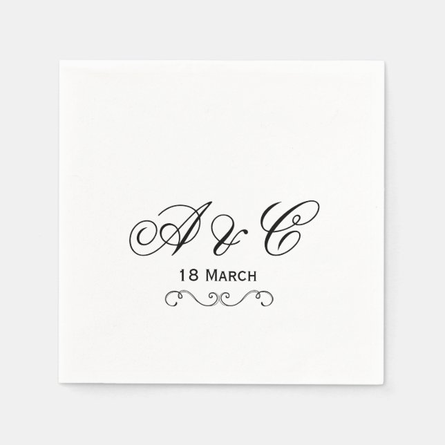 Personalisierte Hochzeitsfeier Napkins Serviette (Vorderseite)