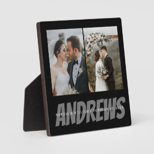 Personalisierte Hochzeitsfoto Collage Plaque Elega Fotoplatte