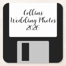 Personalisierte Hochzeitsfotos Diskette Untersetze