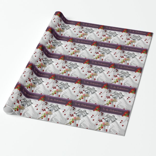 Personalisierte Hochzeitsgeschenkverpackung Geschenkpapier (Ungerollt)