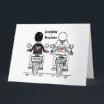 Personalisierte Hochzeitsgruß für Motorräder Karte<br><div class="desc">Die Biker Motorrad Hochzeitskarte wäre der perfekte Sake für ein Paar, das eine Motorrad-Hochzeit zum Thema hat. Der Schriftart kann bearbeitet werden, wenn Sie eine andere Formulierung bevorzugen, und auch der Stil kann von den vielen verschiedenen Schriftart auf Zazzle geändert werden. Wenn Sie dies wünschen, klicken Sie bitte auf 'Personalisieren...</div>