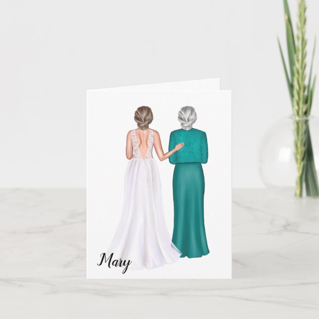 Personalisierte Hochzeitskarte für Schwiegermutter Karte (Vorderseite)