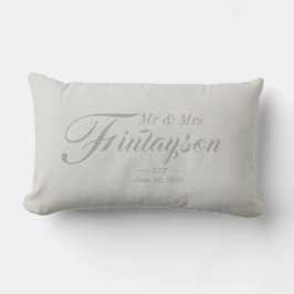 Personalisierte Hochzeitskissen Grau Lendenkissen