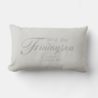 Personalisierte Hochzeitskissen Grau Lendenkissen