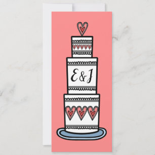 Personalisierte Hochzeitskuchen Einladung
