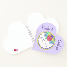 Personalisierte Hochzeitskuchenbride Groom Floral  Notizbuch