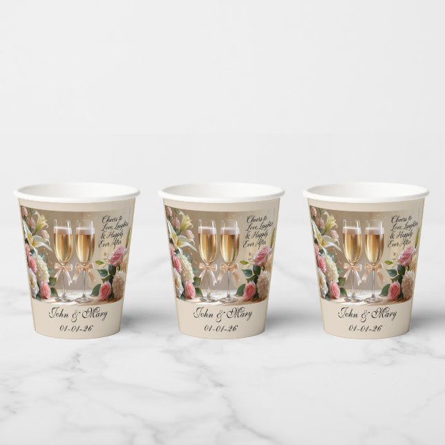 Personalisierte Hochzeitspapierbecher Pappbecher (Multi)