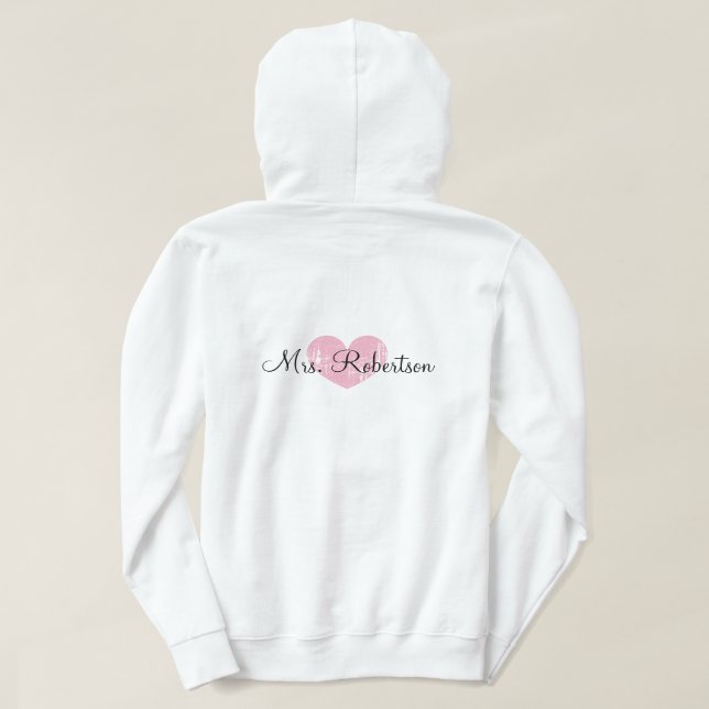 Personalisierte Hochzeitssakke für Braut Hoodie (Design Rückseite)