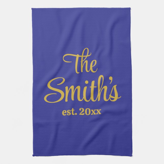 Personalisierte Hochzeitstagsgeschenke Neuvermählt Geschirrtuch (Vertikal)