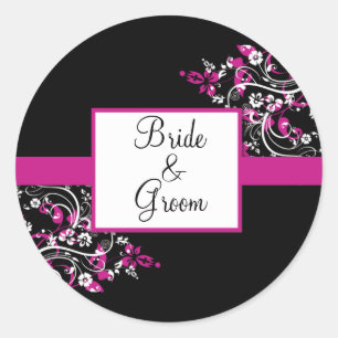 Personalisierte Hochzeitsticker Runder Aufkleber