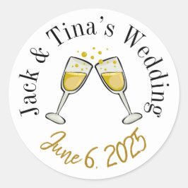 Personalisierte Hochzeitsticker Runder Aufkleber