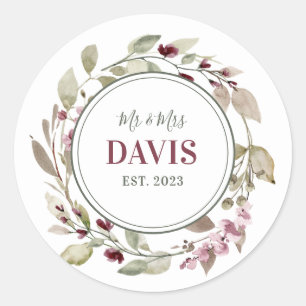 Personalisierte Hochzeitsticker Runder Aufkleber