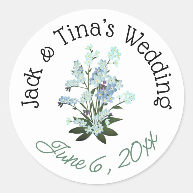 Personalisierte Hochzeitsticker Runder Aufkleber (Vorderseite)