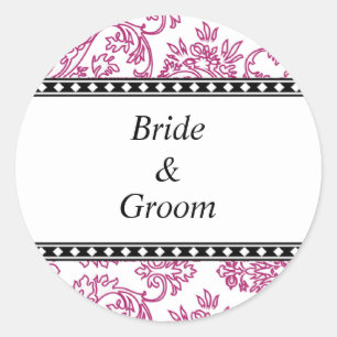 Personalisierte Hochzeitsticker Runder Aufkleber