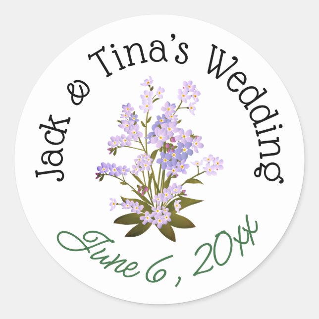 Personalisierte Hochzeitsticker Runder Aufkleber (Vorderseite)