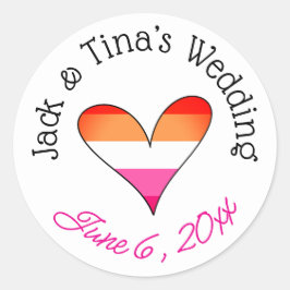 Personalisierte Hochzeitsticker Runder Aufkleber