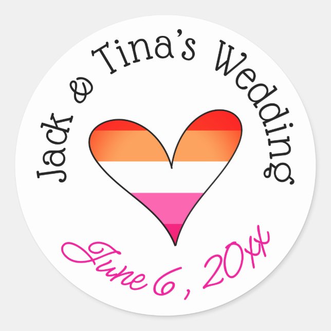 Personalisierte Hochzeitsticker Runder Aufkleber (Vorderseite)