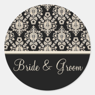 Personalisierte Hochzeitsticker Runder Aufkleber