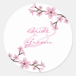 Personalisierte Hochzeitsticker Runder Aufkleber