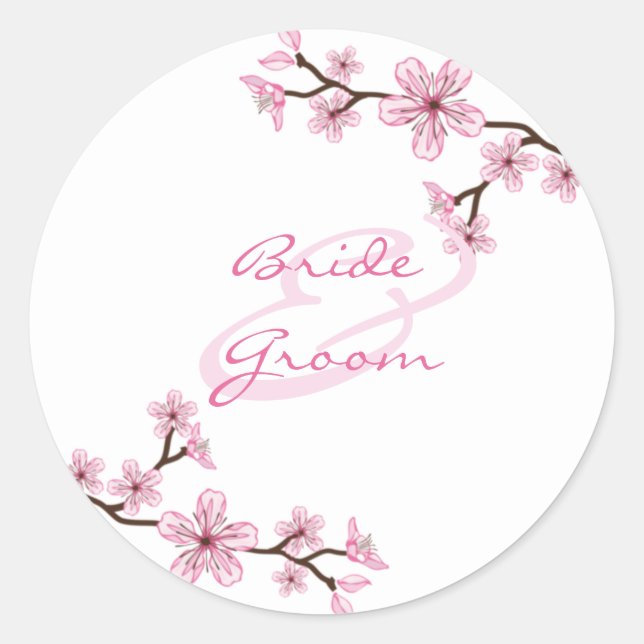Personalisierte Hochzeitsticker Runder Aufkleber (Vorderseite)