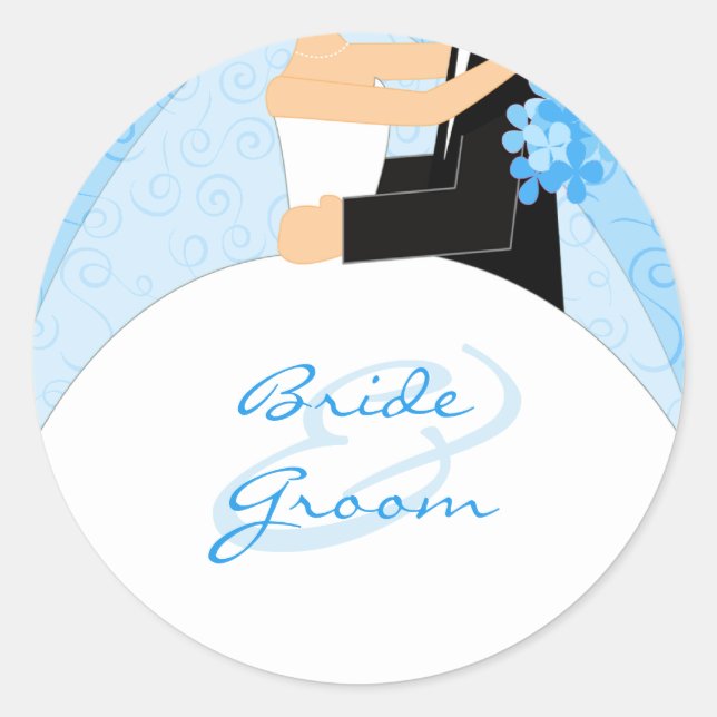 Personalisierte Hochzeitsticker Runder Aufkleber (Vorderseite)