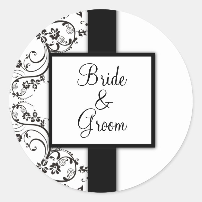 Personalisierte Hochzeitsticker Runder Aufkleber (Vorderseite)