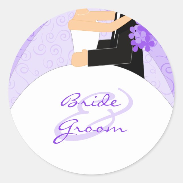 Personalisierte Hochzeitsticker Runder Aufkleber (Vorderseite)