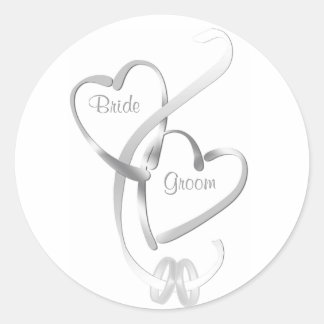 Personalisierte Hochzeitsticker Runder Aufkleber