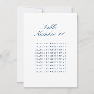 Personalisierte Hochzeitstisch-Nummer Blaue Sitzor