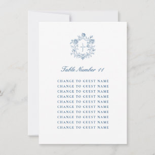 Personalisierte Hochzeitstisch-Nummer Blaue Sitzor