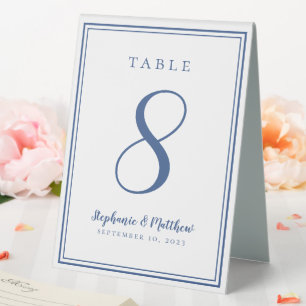 Personalisierte Hochzeitstisch-Nummer Klassisch Bl Tischaufsteller